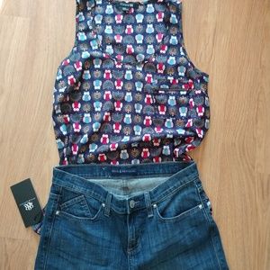 Forever 21 Sleeveless Owl Print Blouse 